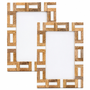 Wooden Picture <b>Frame</b> Bulk Patchwork Checkered <b>Design</b> Photo <b>Frame</b> Factory Customized Geometric Table Top <b>Wall</b> Hanging <b>Frame</b> - Product Image 1