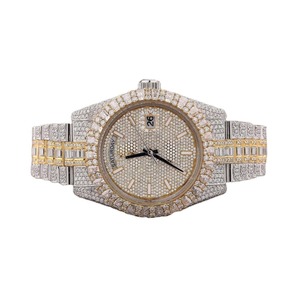 Relojes Mecánicos de Alta Calidad Personalizados con Diamantes, Relojes de Moissanita Plateados con Incrustaciones de Diamantes para Regalo - Product Image 2