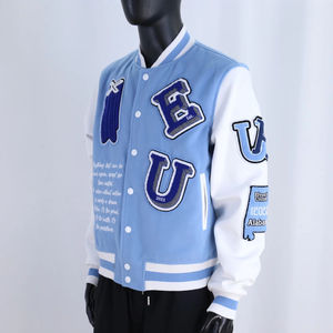 Custom <b>Varsity</b> <b>Jacket</b> <b>Men</b> Leather Sleeve Embroidered Letterman <b>Jacket</b> Hip Hop Streetwear <b>Bomber</b> <b>Jacket</b> - Product Image 4