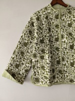 Veste bomber réversible pour femmes, imprimé floral, 100% coton