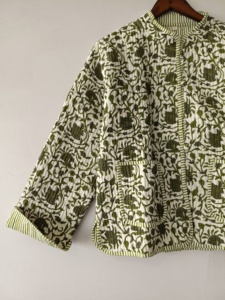 <b>Ladies</b> Reversible Floral Printed 100% Cotton Bomber <b>Jacket</b> - Product Image 3