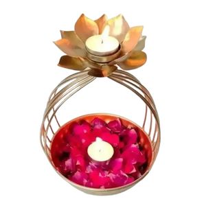 Handcrafted Metal Peacock Diya Oil Burner Floating Flower Bowl Festive Rangoli <b>Decoration</b> Indian Wedding Housewarming Gift - Product Image 5