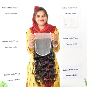 Cheveux humains naturels pour femmes, non traités chimiquement, avec double cuticule alignée, closure HD 7*7, ondulés, vente en gros - Product Image 4