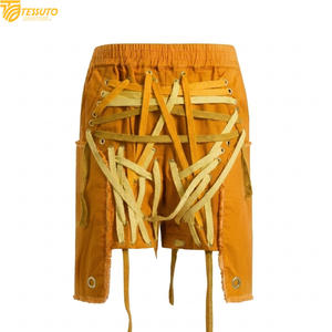 Custom Multi-Lace Streetwear Shorts | Punk Style Layered <b>Skirt</b>-Shorts | Heavy Cotton Distressed Tactical Shorts - Product Image 1