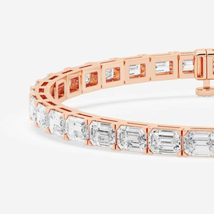 Pulsera de tenis de lujo con 12 esmeraldas y diamantes cultivados en laboratorio, de 7 pulgadas, elegante, regalo de joyería para mujer - Product Image 1