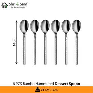 24 PCS Cuchillos de cena de acero inoxidable Juego de cubiertos Bambú martillado - Product Image 4