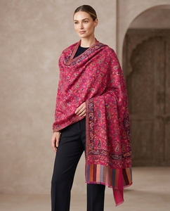 Merino <b>Wool</b> Heavy Kani Stoles-Floral Pattern Lightweight & Anti-Bacterial Daily Life Use All Seasons - Product Image 5