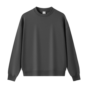 Women's Solid <b>Navy</b> Blue Crew Neck Sweatshirt Long Sleeve Knitted Cotton Autumn Casual Loose Fit <b>Top</b> - Product Image 3