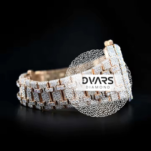 Montre-bracelet automatique de luxe Elite avec mouvement automatique, diamants couleur D, moissanite VVS1, verre saphir, acier inoxydable, fabrication haut de gamme - Product Image 3