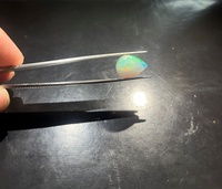 Opale d'Éthiopie naturelle non traitée de haute qualité, taille cabochon en forme de poire, 5,00 carats, pierre précieuse lâche, blanc, feu multicolore, IGI Sadiya