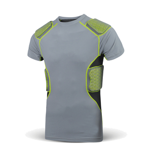 High Quality Compression Breathable Short Sleeve <b>Padded</b> Base Layer Athletic Training Goalkeeper <b>Padded</b> Jersey - Product Image 1