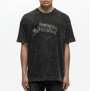 Camisetas de cuello redondo para hombre, estilo streetwear, de alta calidad, con lavado ácido, al por mayor, a precio económico. Camiseta con lavado ácido para hombre. - Product Image 1