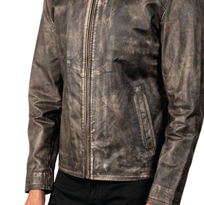 <b>Top</b> Selling Genuine <b>Leather</b> Motorcycle Jacket Distressed Real Cowhide Vintage Coat Real Soft Lambskin Jacket For Men - Product Image 5