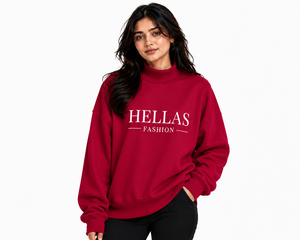 Sudadera de Cuello Alto para Mujer, Corte Holgado, Felpa de Algodón Premium, Bordado Personalizado de Marca, Fabricante - Product Image 1