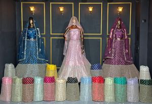 Net Choli con Heavy Dori Work Mirror Shisha Detailing y Jarkan Stone Elegance Disponible en 10 diseños y 20 colores - Product Image 3