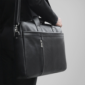 Sacs d'affaires en cuir pratiques, vente en gros OEM, logo personnalisé, porte-documents de bureau, compartiment pour ordinateur portable, sacs d'affaires en cuir pour documents - Product Image 6