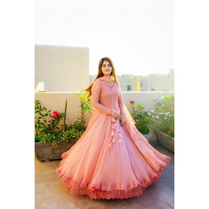 FANCY GEORGETTE FORRO DE TRABAJO PANTALÓN CON DUPATTA BABY PINK - Product Image 4