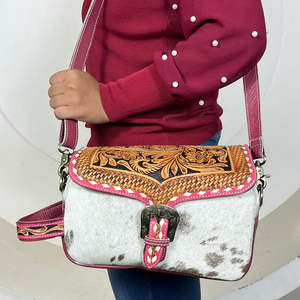 2025 New Personalized Tooled Cowhide Leather Crossbody Handled Toiletry <b>Bag</b> for Women's Fashion Travel Cosmetic <b>Makeup</b> Organizer - Product Image 4