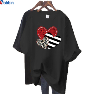 Camiseta de Mujer a Precio Económico con Logotipo Personalizado al por Mayor, Camisetas de Mujer Extra Grandes con Estampado de Amor de Verano, Cuello Redondo Holgado, Top de Mujer - Product Image 2