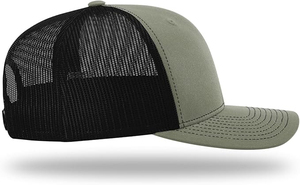 Gorra Trucker de Malla Verde Oliva Hecha a Medida, de 6 Paneles, Ajustable con Cierre a Presión, Unisex, Casual, para Verano, Precios al por Mayor, MOQ Bajo - Product Image 4