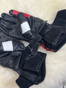 Gants de course moto de compétition en cuir pleine manche unisexe avec protection renforcée paume et articulations pour extérieur et salle de sport - Product Image 2