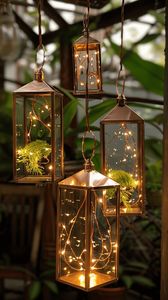 Juego de 2 Faroles de Metal Decorativos Personalizados para Interiores y Exteriores, Faroles de Piso Modernos Estilo Rústico, Faroles Decorativos Hechos a Mano - Product Image 6