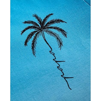 T-shirt décontracté pour homme, style streetwear estival, imprimé tropical ombré, col rond, manches courtes, tee-shirt tendance