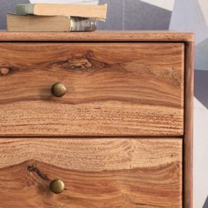 Solid Wood Handcrafted 2 Drawer Bedside <b>Table</b> Wooden Leg Nightstand Bedroom <b>Storage</b> <b>Side</b> <b>Table</b> - Product Image 2