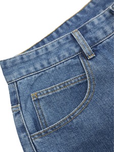 Nouveaux shorts en jean délavé de qualité supérieure, personnalisables, style vintage, taille mi-haute, délavé à l'acide, en coton pour l'été, avec poches - Product Image 5