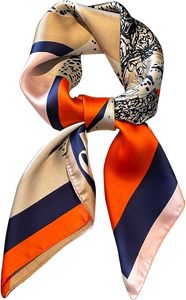 Foulard bandana en soie personnalisé pour femme, carré, pour la tête, les cheveux ou le cou, en tissu satiné doux et lisse, design de créateur - Product Image 2