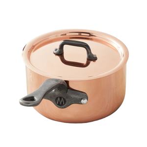 Casserole classique en cuivre avec couvercle ajusté, rivets et poignées robustes, conçue pour une cuisson efficace et contrôlée - Product Image 3