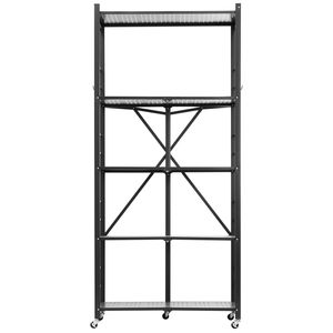Étagère de rangement pliable à 5 niveaux, 32W x 14D x 72H pouces, 5 roues, pas d'assemblage requis, étagère métallique pliable, unité d'organisation - Product Image 1