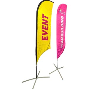 Drapeau plume personnalisé avec mât en aluminium, impression numérique sur polyester, bannière promotionnelle durable et portable pour événements sportifs - Product Image 2