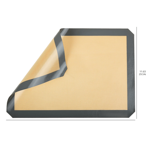 New Beige/Gray Pack of 2 16.5\" X 11.6\" Non-Stick Silicone Rectangular Baking Mat Reusable Oven <b>Bakeware</b>" - Product Image 1