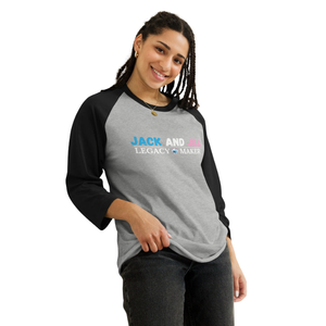 T-shirt de baseball unisexe Legacy Maker à manches 3/4 raglan en denim chiné/bleu marine, avec manches contrastantes, décontracté, en mélange de coton, style athlétique - Product Image 2