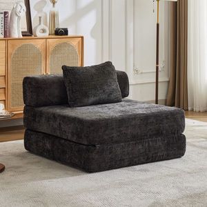 Divano Sezionale Modulare Monoposto Senza Struttura, Convertibile in Letto da Terra, Telaio a Forma Fissa Compresso, Nessun Montaggio Richiesto, in Metallo - Product Image 1