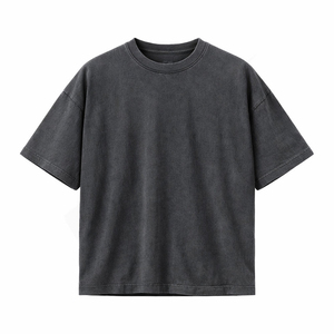 เสื้อยืดคอกลมทรงหลวมผ้าฟลีซเนื้อหนัก 100% ผ้าฝ้าย ระบายอากาศได้ดี ตัดเย็บแบบไหล่ตก รับผลิตเสื้อยืดพร้อมสกรีนโลโก้ตามสั่ง ขายส่ง - Product Image 1