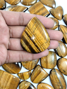 Lote de Cabujones de Ojo de Tigre Natural, Pulidos y Lisos, de 20-40 mm, Hechos a Mano, para Decoración del Hogar y Fabricación de Joyería, Anillos y Colgantes de Plata y Latón - Product Image 5