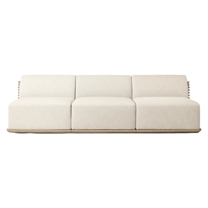 Luxury Modern Outdoor <b>Sofa</b> Solid Teak Wood Frame Contemporary Resort Three Seater Lounge Couch Minimalist Patio Furniture - Product Image 4