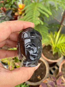 Hand Carved Black Obsidian <b>Buddha</b> <b>Head</b> Natural Crystal Sculpture Meditation Decor Spiritual Gift Wholesale Supplier - Product Image 2