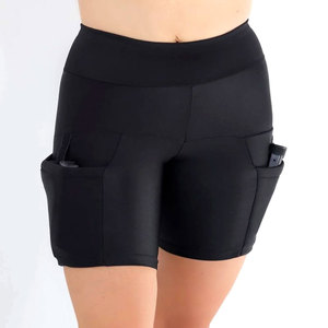 CCW Clothes Women Undercover Shooting Shorts <b>Concealed</b> Carry Gun Pocket Tactical Style Compression Shorts - Product Image 1