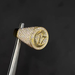 Round Cut Moissanite Diamond Chapter17 Number Hip Hop Engagement <b>Ring</b> Iced Out Style <b>Statement</b> <b>Ring</b> 925 Sterling Silver Jewelry - Product Image 4