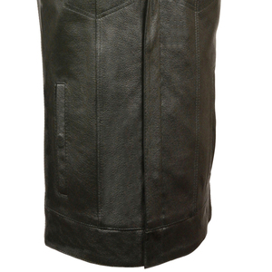 Men's Customized Color & Logo <b>Leather</b> Sleeveless <b>Biker</b> <b>Vest</b> with Side Lacing and All Seasons - Product Image 6
