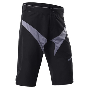 Shorts de cyclisme personnalisés noir et gris, coupe sportive, séchage rapide, en Spandex et Nylon, taille mi-haute, fermeture boutonnée - Product Image 1