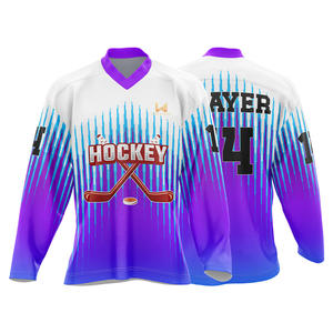 Maillots de hockey sur glace personnalisés imprimés par sublimation, 100% polyester respirant, pour adultes, unisexes, uniformes professionnels d'équipe de hockey sur glace - Product Image 6