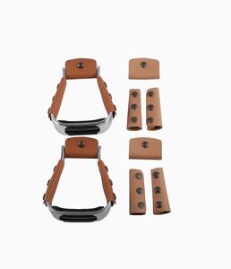 Estribos de Acero Inoxidable Estilo Western con Almohadilla de Cuero Antideslizante para Reducir la Presión en el Tobillo - Product Image 2