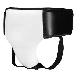 Protège-entrejambe en cuir rouge/noir uni, léger, durable, confortable et personnalisable pour MMA et boxe - Qualité supérieure - Product Image 4