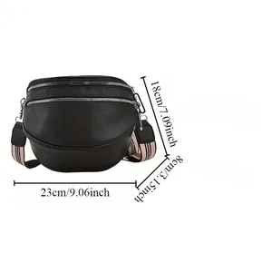 Bolsa de Hombro de Cuero con Doble Cierre y Correa Ancha para el Hombro, Estilo Simple y Elegante, Ideal para el Uso Diario - Product Image 4