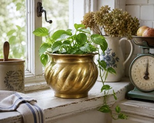 Durable Eco-Friendly Gold Metal Hammered Modern Customized Round Flower <b>Pot</b> Planter Vase Plant <b>Stand</b> for Indoor Home Decoration - Product Image 2