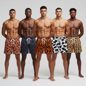 Shorts de sport pour hommes personnalisables, taille élastique, en toile respirante à séchage rapide, imprimé par sublimation, motif 2025, 5 pouces, collection été - Product Image 2